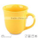 Colorful Glaze Embossed Yellow High Quality Stoneware Mugs thumbnail-1