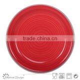 Colorful Handprinting Ceramic Round Plate Cheap Stoneware Dinner Plate thumbnail-2