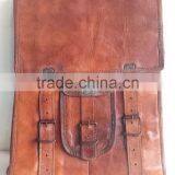 Handmade Vintage Full Flap Pure Goat Leather Travel Bag thumbnail-1
