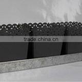 Small Outdoor Planter Set of 3 Pcs With Tray thumbnail-1