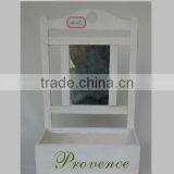 Rectangular White Wash Wood Hanging Planter thumbnail-1