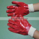 NMSAFETY Cheap Price Rose Color Cotton Liner With PVC Coating Gloves thumbnail-1