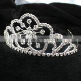 H172-020 Floral Crystal Silver Tiara Flower Tiaras Silver Hair Accessories thumbnail-2