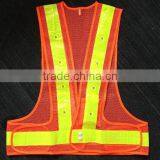 Reflective Led Lighted Flashing Police Safety Vest With Velcro EN471 High Visibility thumbnail-4