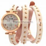 Hot Sell Colorful Multilayer Lady Watch Leather Band Wrap Bracelet Wrist Watch