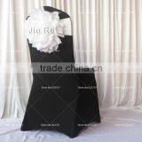 Taffeta Big White Flower Chair Sash For Wedding Luxurious Style High Spandex Double Lycra Bands For Party/Banquet thumbnail-4