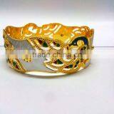 Best Selling Peacock Designer CNC Real Gold Machine Work Kada Bangle thumbnail-1