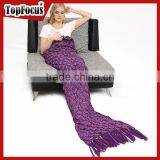 Factory Supplier Knitted Wool Handmade Mermaid Blanket thumbnail-1