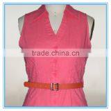 Red Sexy Mature Pictures Shirt Neck Office Party Dress For Ladies thumbnail-2