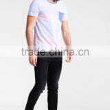 MGOO Manufacturer Offered Round Neck Blank Pocket T Shirt Wholesale Thick Striped T-shirt For Men thumbnail-4