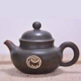 Ceramic Pottery Pure Hand Carving Tea Pot Guanmao Shape Tea Pot thumbnail-1