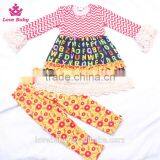 Letter Lace Sleeve Top Dress And Tight Pants Spring Autumn Clothing Set for Girls LBYTZ001-32 thumbnail-1