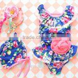 New Baby Girls Plaid Swimming Suit Children Bikini Sets Kids Bathing Suit thumbnail-2