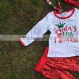 Fashion Grils Clothes Xmas Otufits Children Set "Santa's Little Princess" Kids Suit Boutique With Mtaching Accessories Set thumbnail-2