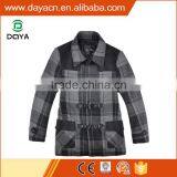 Custom Hot Sale Men's Winter Fashion Long Worsted Grid Coat thumbnail-1