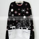 Christmas Knitting Reindeer Jacquard Winter Jumper Sweater for Ladies thumbnail-3