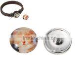 18mm Glass Fit Snap Button Bracelets Round Silver Tone At Random Cat Pattern thumbnail-3