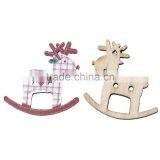 Custom 29mmx28mm Lattice Christmas Reindeer Two Holes Wood Button for Sale thumbnail-1