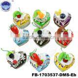Heart-shaped Mousse Fruit Cake 0simulated Food Fridge Magnets