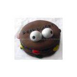 Pet Vinyl Squeaker Face Hamburger 3.5