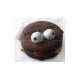 Pet vinyl squeaker face hamburger 3.5