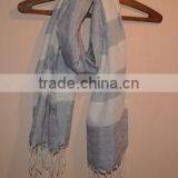 Scarf Using Indigo Cotton & White Viscose thumbnail-2
