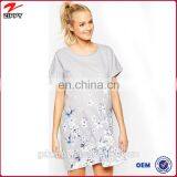 Oversized T-Shirt in Floral Print Maternity Pajama Sleepwear thumbnail-1