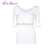 Big Discount White Bamboo Undershirts Three Quarter Sleeve Guangzhou Factory Plain White Tshirt thumbnail-3