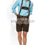 German-Bavarian-Oktoberfest-Trachten-Short-Length-Lederhosen-Men's Leather Shorts Antique Moor