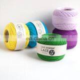 Hot Sale High Quality 100% Cotton Dyed Lace Yarn for Crochet Knitting thumbnail-1