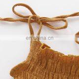 Newborn Linen Newborn Baby Girl Romper Bodysuit Ruffle Bowknot One-Piece Jumpsuit Outfit Clothes Summer thumbnail-6