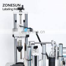 ZONESUN ZS-TB300W Hexagonal Jar Rotary Commercial Semi Automatic Sticker Labeling Machine For Square Cosmetics Glass Bottles thumbnail-4