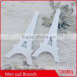 Fashion Decoration Eiffel Tower Press on Men's Metal Suit Brooch thumbnail-2