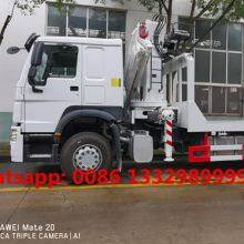 HOT SALE! Cheapest Price SINO TRUK HOWO 6*4 RHD 14tons Flatbed Truck With Knuckle Crane Boom for Sale thumbnail-5