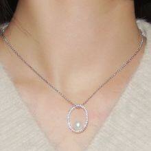 S925 Sterling Silver Necklace Women's Pearl Collar Chain thumbnail-3