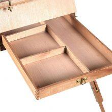 Large Solid Beech Wood Painting H-Frame Foldable Wooden Easel Stand Easel With Storage Drawer and Palette thumbnail-4