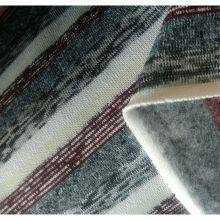 Premium 100% Polyester Yarn-Dyed Striped Coarse Needle Hacci Brushed Fleece Fabric for Winter Sweaters‌ thumbnail-4
