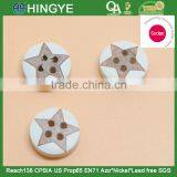 Sedex Audited Factory 2 Pillar Laser Engraved Star Logo Wooden Button