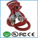 AUX Cable Gold Plated Audio Wire Red Braided Stereo Cable for PC, Car Audio, Audio Equipment thumbnail-1