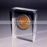 Crystal Clear Acrylic Coin Sand Embedment Paperweight Quality Choice
