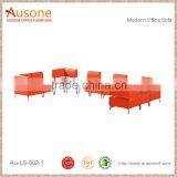 China Office Product Orange Leather Sectional Sofa thumbnail-2