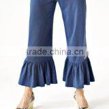 Miss123 Plus Size Yoga Waist Women's Formal Capri Pant Suits Ruffle Pant Suit thumbnail-6