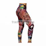 Woman Fitted Full Sublimated Leggings / Tights Full Length with Super Hero Custom design