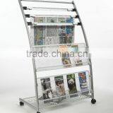 Metal Newspaper Rack With Wheels thumbnail-2