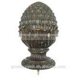 Decorative Antique White Pineapple Curtain Rod Finials For Large Wooden Poles thumbnail-5