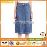 Women Denim Stretch Skirts Ladies Washed Sexy Skirts Blue Cotton Wholesale Summer Skirts Design For Lady