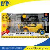 Popular friction power lighting forklift toy with music