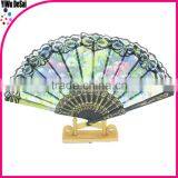 Silk Cover Plastic Ribs Lace Fan