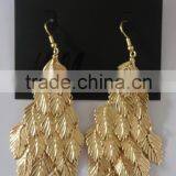 2015 Fashion Hanging Gold Leaf Drop Earring