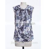Latest Designs New Style Spandex Printed Sleeveless Lady Blouse & Top for Women thumbnail-4